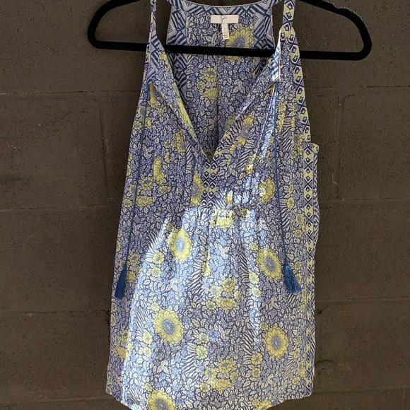 Joie Shara Print Silk Tank Blue Yellow White Small - Picture 15 of 15